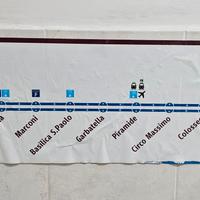 Striscia insegna Metro B Roma Anni 70/80 Vintage.