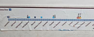 Striscia insegna Metro B Roma Anni 70/80 Vintage.