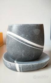 Set bagno 2 pz: porta sapone + porta spazzolini