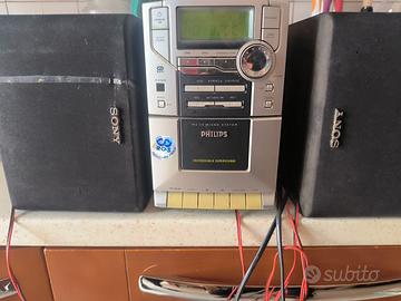 Stereo Philips parzialmente funzionante+casse Sony