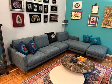 Poltronesofà: Divano Angolare + Pouf - Come Nuovo
