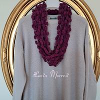 collana sciarpa microfibra pile prugna 