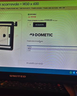Finestra scorrevole Dometic Seitz 1450X600