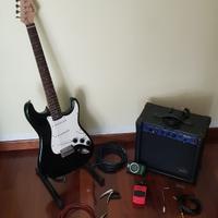 Kit Chitarra elettrica Fender + Ampli + Accessori