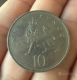 Moneta 10 New Pence 1969 - Regina Elisabetta II
