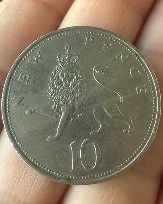 Moneta 10 New Pence 1969 - Regina Elisabetta II