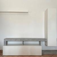 Mobile soggiorno moderno + mensola bianco/grigio