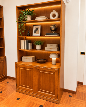 Libreria in ciliegio massello 105x45x208 cm con mo