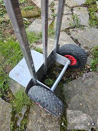 carrello zincato con ruote 