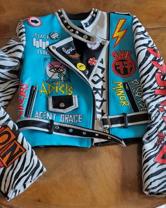 giubbotto pelle rock moto donna
