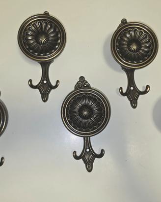 Set 5 Appendiabiti Artistici da Ingresso Ottone