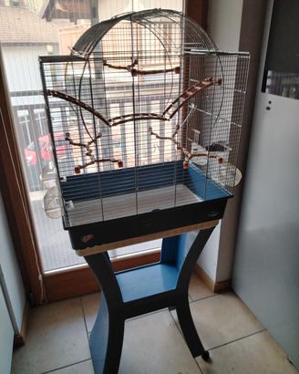 Gabbia per uccelli con  base