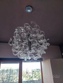 lampadario moderno in vetro 