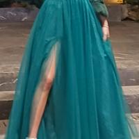 Abito lungo verde smeraldo 