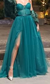Abito lungo verde smeraldo 