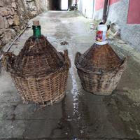 Antiche damigiane 25lt impagliate da vino
