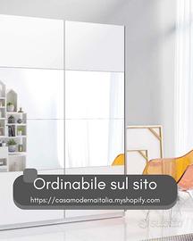 Armadio 2 ante con specchio 5 ripiani