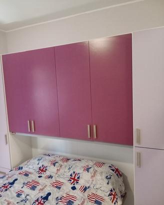 Cameretta a ponte colore lilla e ciclamino 