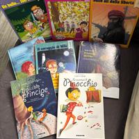 Lotto 8 libri per bambini, pinocchio e scrittori