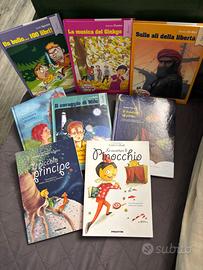 Lotto 8 libri per bambini, pinocchio e scrittori
