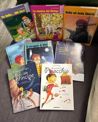 Lotto 8 libri per bambini, pinocchio e scrittori