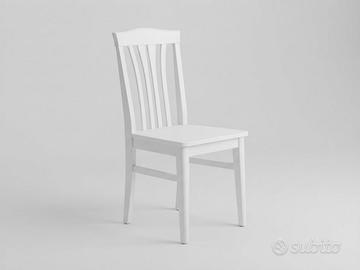 Set 6 sedie in legno bianco (5 buone + 1 da incoll