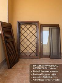 Finestra in Legno Completa (78x130) con inferriata