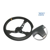 VOLANTE INVERTITO IN ECOPELLE NERA CON BRACCI NERI