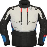 Giacca Moto Cordura MODEKA TROHN Grigio Blu Rosso