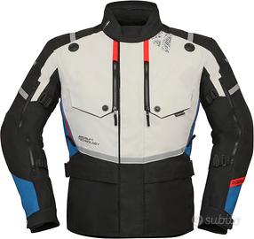 Giacca Moto Cordura MODEKA TROHN Grigio Blu Rosso