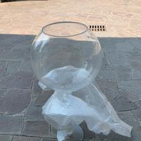 Vaso di vetro a calice tondo