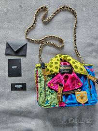 Borsa Moschino Jacquard Velvet Tapestry Biker