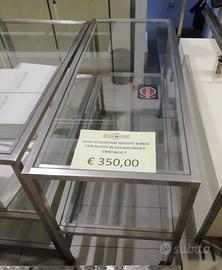 TAVOLI IN ACCIAIO E CRISTALLO EX NEGOZIO
