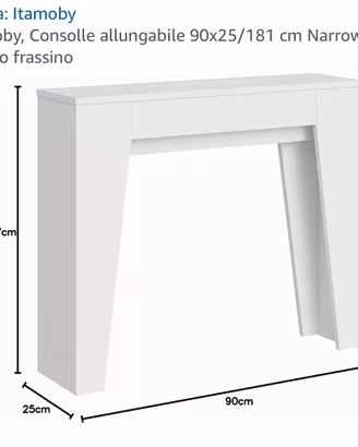 Consolle allungabile, bianco frassino.