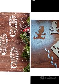 stencil impronte Babbo e stencil impronte elfo