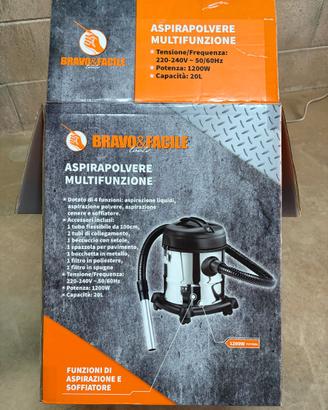 Bidone aspiratutto aspiracenere inox 20L 1200W