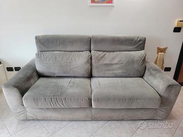 divano 3 posti tessuto tecnico grigio 