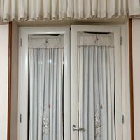 Coppia di tende artigianali in misto lino