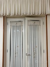 Coppia di tende artigianali in misto lino