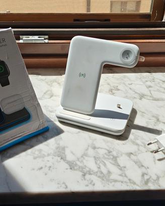 base ricarica wireless 3 in 1 