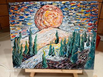 Quadro "Paesaggio di montagna con cipressi"
