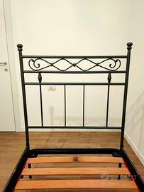 Letto singolo ferro battuto 80x190 + rete a doghe