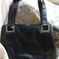 Borsa da donna nera in vera pelle