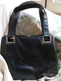 Borsa da donna nera in vera pelle