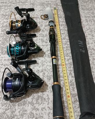 diverse canne da pesca 