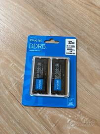 Crucial DDR5 Ram 32 GB kit 2x 16 GB 4800 Mhz CL40