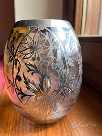 Vaso CRISTALLO FUME’ e ARGENTO.
