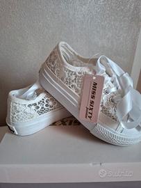 Scarpe bambina pizzo bianco n. 25 Miss Sixty nuove