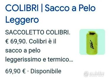 COLIBRI, Sacco a Pelo Leggero