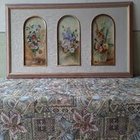 Trittico di nature morte floreali